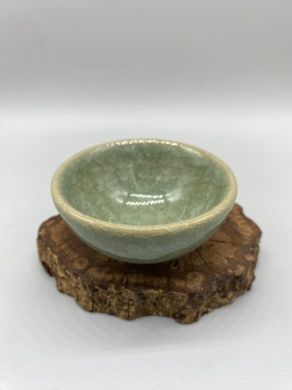 Green Cracked Glaze Teacup - Image 4