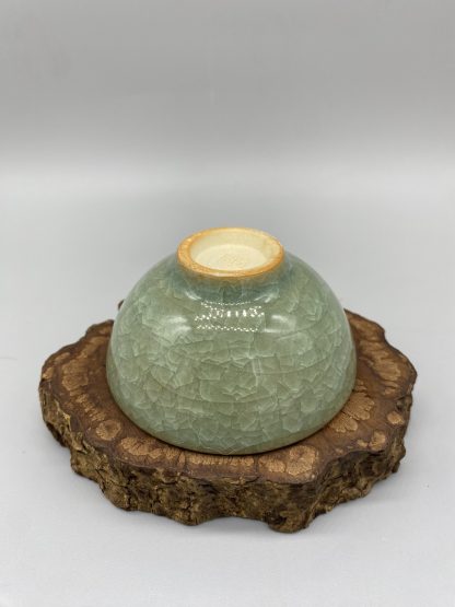 Green Cracked Glaze Teacup - Image 2
