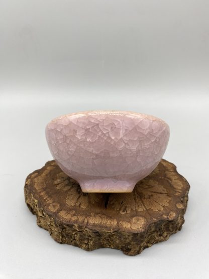 Pink Cracked Glaze Teacup - Image 3