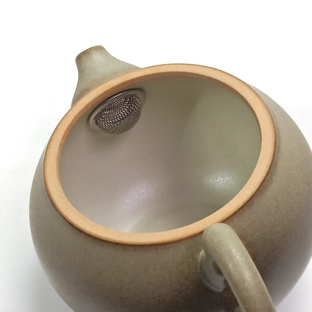 Lin’s Ceramic Studio Tea set with Cha Hai and six cups (Earthy Red-yellow), Teapot 150 ml - Image 4